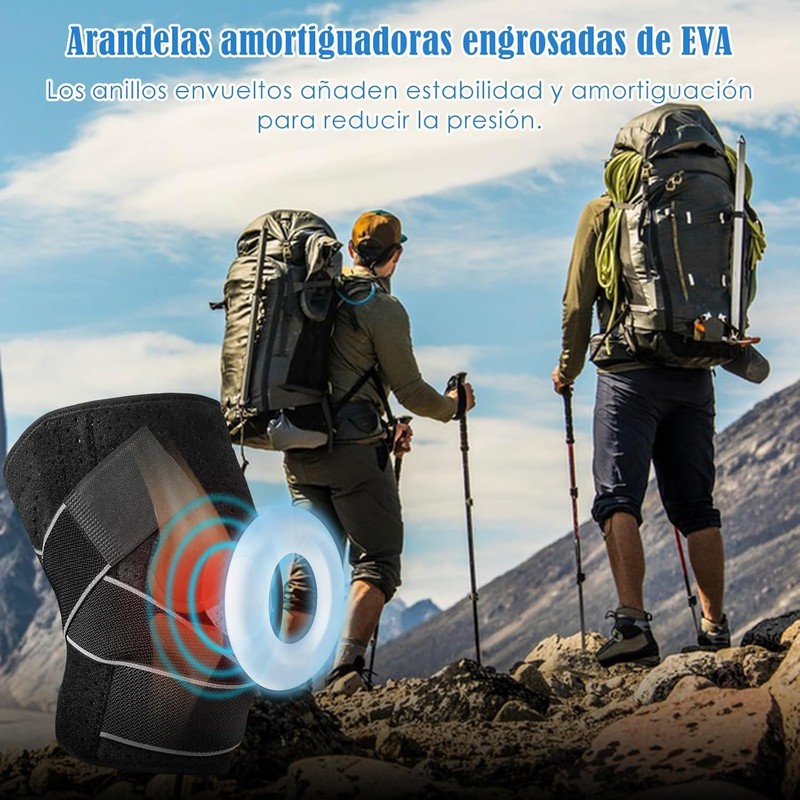 Rodilleras Deportivas, 2 Piezas Rodillera Ortopedica Ajustable-gris