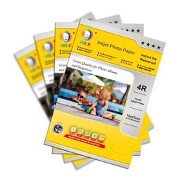 MR.R Inkjet Photo Paper High Glossy 200 GSM 6 x 4 10x15 cm 100 Sheets Photographic Paper for Canon,Hp,Epson Inkjet Printers