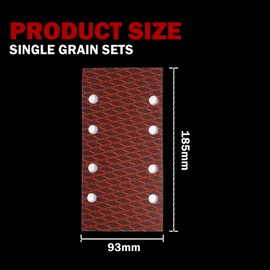 40 Piece Sanding Sheet Set, 93 x 185 mm Sandpaper Velcro Grit 400, 8 Holes, Accessories for Multi Sander, Orbital Sander