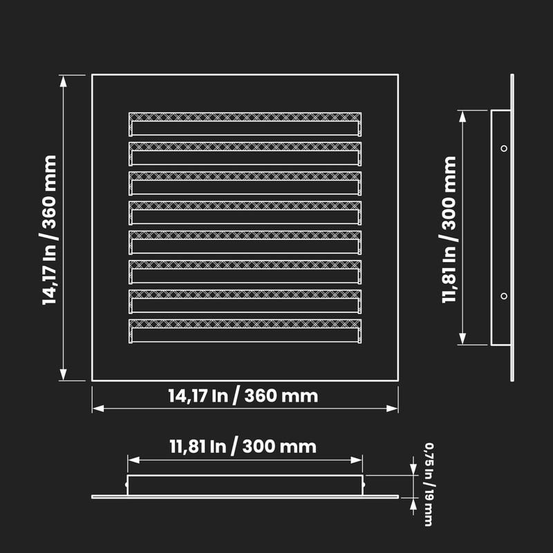 Repa Market 12 x 12 Inch (Duct Opening Size) Galvanized