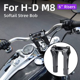 6 Inch Pullback Handlebar Risers for Harley 1' Diameter Handlebars Newer M8 Softail Street Bob Breakout 2018-2022 Lowrider ST 2022