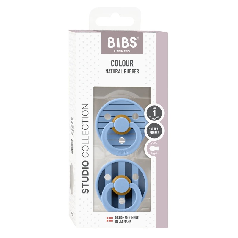 Bibs Round Natural Dummy Pacifier - Studio Collection - Pin
