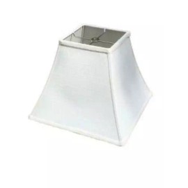 Upgradelights White Silk 10 Inch Square Bell Candle Stick Lampshade Replacement 5x10x9