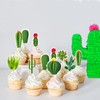 48 piezas de adornos para cupcakes de cactus para decoraciones
