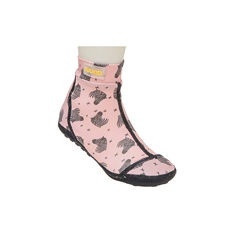 Duukies Girls' Zebra Peach Swimming Socks Beach Socks Non-Slip UV