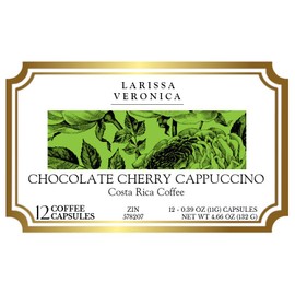 Chocolate Cherry Cappuccino Costa Rica Coffee (Single Serve K-Cup Pods) (Gourmet, Naturally Flavored, Whole Coffee Beans) (12 pods, ZIN: 578207) - 3 Pack