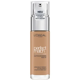 L'Oréal Paris Make up, Flüssige Foundation mit Hyaluron und Aloe Vera, Perfect Match Make-Up, Nr. 7.D/7.W Golden Amber, 30 ml