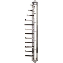 Hardware Resources 357T Twelve Hook Swivel Arm Cascading Vertical Tie/Belt/Scarf Rack - Tie Organizer - Satin Nickel