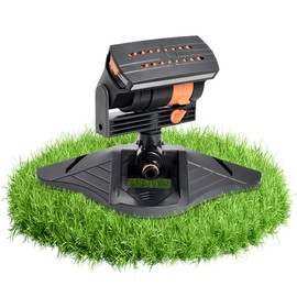 Mini Turbo Oscillating Lawn Sprinkler with 16 Nozzles, 4 Watering Modes, Automatic Square Sprinkler for Garden and Lawn, Includes Quick Connection and Stable Large Base, Sprinkler for Lawns and