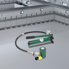 10T Hydraulic Ram Jack and CP-180 Hand Pump,Portable Hydraulic Jack Hydraulic Lifting Cylinders with Clear Gauge, Hydraulic Cylinder Jack for Construction Sites, Petroleum, Electric Power