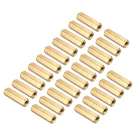 QUARKZMAN Pack of 25 M4 x 20 mm Hexagonal Spacers Female Thread for PCB and Computer Plug Brass
