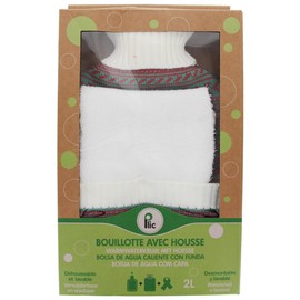 Hot Water Bottle and Scarf 2 in 1 ● 2L Natural Rubber Water Hot Water Bottle ● Holds Heat up to 8 Hours ● Plic