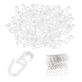 Transparent Curtain Hooks, Plastic Hooks, Curtain Hooks, Shower Curtain Hooks, Curtain Accessories(150pcs/pack)