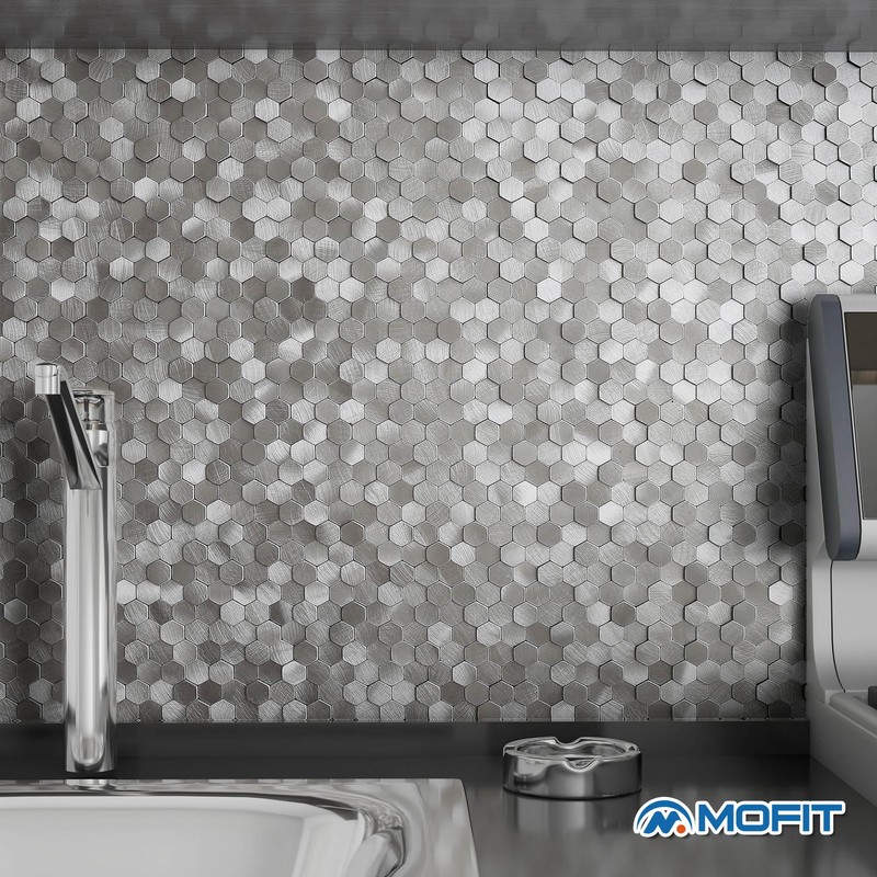 M MOFIT 3D Metal Peel and Stick Backsplash for Kitchen,Mini