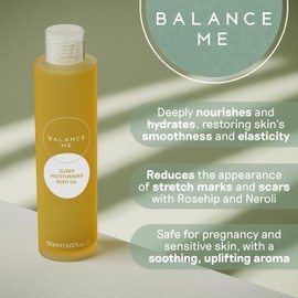 Balance Me Super Moisturising Body Oil 150ml, Made With Rosehip Oil and Neroli, Supports the Appearance of Stretch Marks and Dry Skin, Maternity and Pregnancy Safe