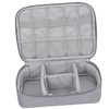 KICHOUSE Travel Electronics Organizer Bag Durable Single Layer Grey Case