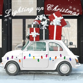 Outus Reflective Automotive Light Bulb Magnets and Decals for Car Decorations, 10 Festive Colors (30 Pieces)