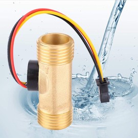 G1 / 2 Inch Water Flow Hall Effect Sensor Switch 52 mm Long Male Thread Flow Meter 1-30 L/min