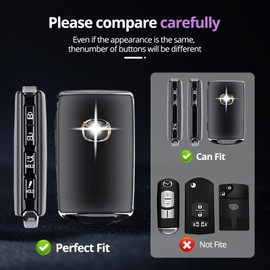 QfungYe Mazda Key Fob Cover with Keychain, No Screws Required, Compatible with 2019-2025 Mazda 3, 3 Hatchback, 2020-2024 CX-5, CX-30, CX-9 (Purple)