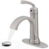HEYMYTAP Brass Waterfall Bathroom Faucets Brushed Nickel Single Handle Bathroom