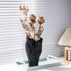 SUKIYPO Ceramic Vase Beige Modern Boho Vases, Vases Decoration, Aesthetic Flower Vase for Home, Living Room, Bedroom, Office, Farmhouse