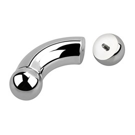 6-10GA Internally Threaded 3/4" Stainless Steel Curved Barbells, Sold by Piece (8GA)
