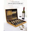 chandler 24 Pieces Cutlery Set Shiny Golden Stainless Steel 410