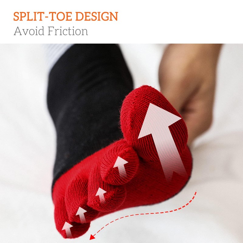 ZAKASA Men’s Toe Socks Cotton Five Finger Crew Socks Athletic