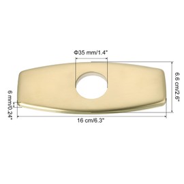 QUARKZMAN 6 Inch Hole Cover Plate Rosettes, Stainless Steel Sink Cover for Bathroom or Kitchen Faucet, Round Brushed Gold