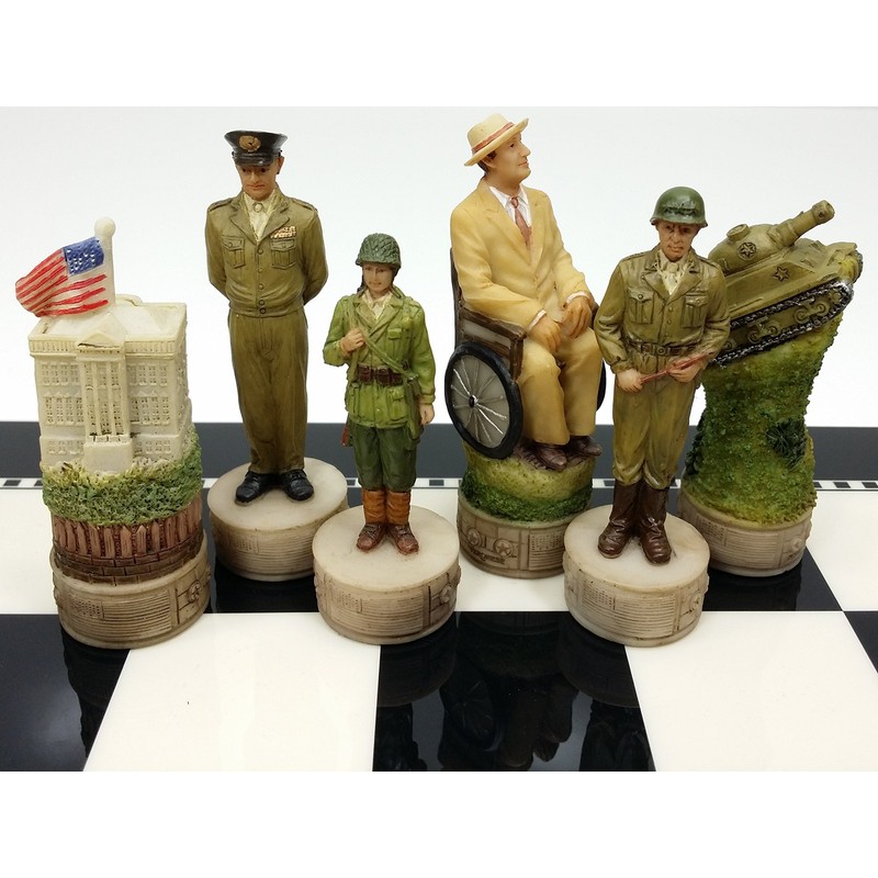 World War 2 WW2 Set of Chess Men Pieces Hand