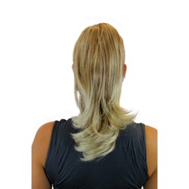 WIG ME UP - 0265-27TKB88 Hairpiece/Braid Straight with Curved Tips Half Length 35 cm Butterfly Clip Blonde Mix