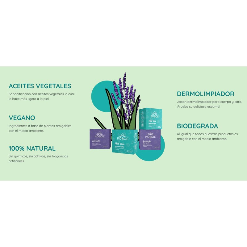 KOBOL | Pack de 4 Jabones Dermolimpiadores Veganos Espuma intensa