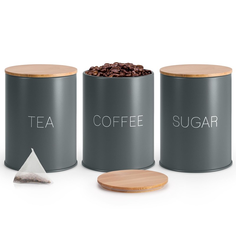 EHC Tea Sugar Coffee Canisters, Tea Sugar Coffee Containers Set