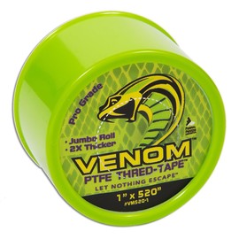 Gasoila Venom PTFE Thred-Tape, 1" Width x 520" Length, Universal PTFE Thread Tape, VM520-1, White