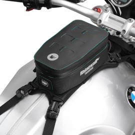 Motorcycle Tank Bag Waterproof 2L Motorcycle Front Pocket with Removable Inner Lining Molle System, Reflective Logo & Cable Guide