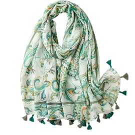FAIRYGATE Ladies Scarf Scarves for Women UK Sale Stole Tassel Scarfs Unique Elegant Wraps and Shawls Green 52007
