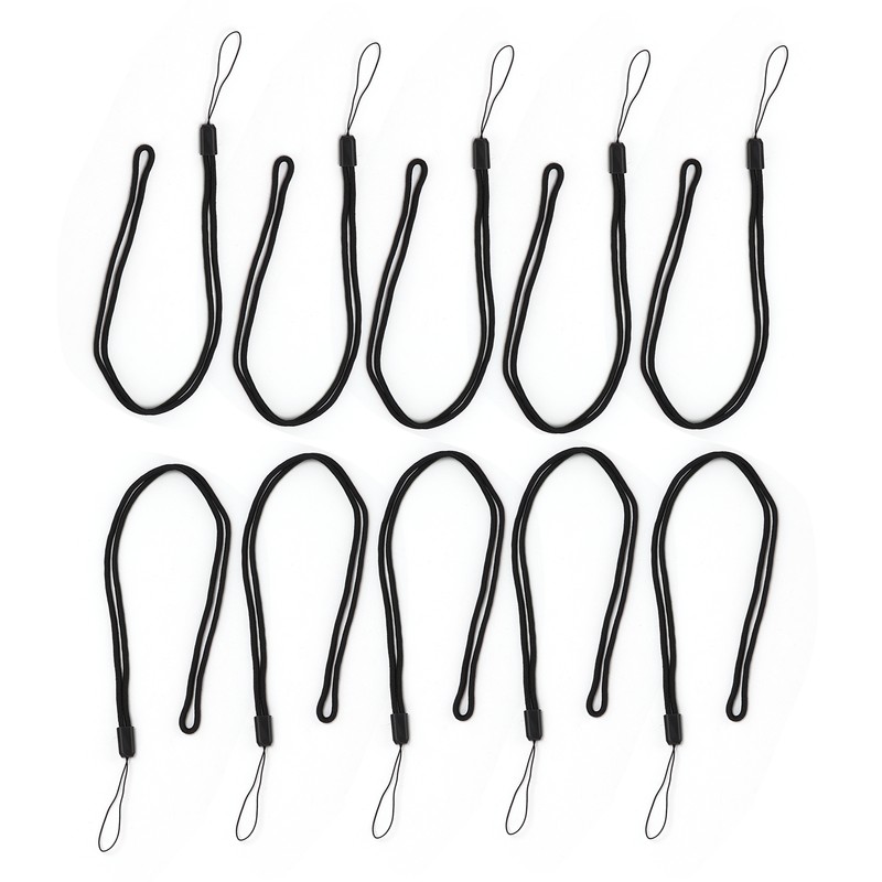 10pcs Neck Lanyard Black Polyester Badge Holder for Students Staff