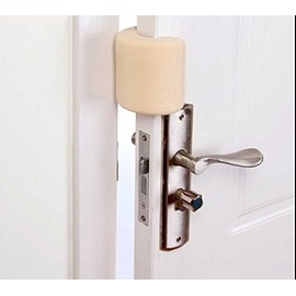 Happiness Store Retractable Shelf, Door Cushion, Door Stopper, Set of 3, Door Knob Lock, Door Stopper, Entryway, Door Opener, Rubber, Beige
