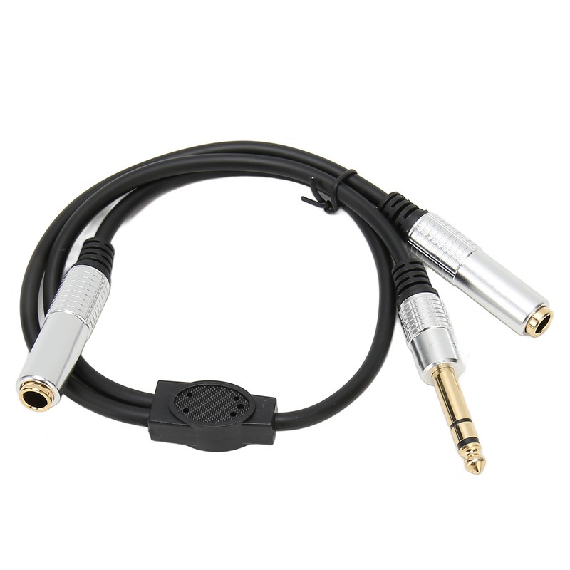 6.35mm to Dual 6.35mm Y Splitter Cable Professional 1/4 Inch