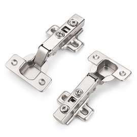 1 Pair (2 Pcs) knobelite 105 Degree Soft Closing Cabinet Hinges,European Full Overlay Concealed Hinge with Mounting Plate