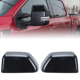 Top Half Tow Mirror Caps Cover Trim Compatible with 2017-2024 Ford F250 F350 F450 F550 Super Duty 2 Pcs Unpainted Directly Replacement (Black Paintable)