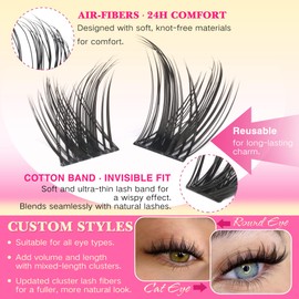 Lashes Clusters Wispy Eye Lash Clusters Eyelash Extensions Natural 168Pcs Individual Lashes 10-18mm DIY Lash Extension with Soft Thin Band