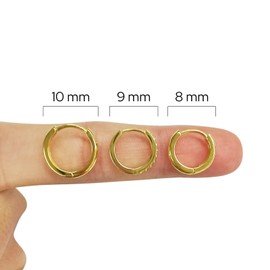 Sterling Silver Hoop Earrings for Women, Gold Plated Dainty Hoop Earrings, Hypoallergenic S925 Small Hoop Earrings for Huggie, Helix, Cartilage Piercings