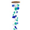 Barry Owens BV1119 Turtle and Round Capiz Wind Chime, Blue,