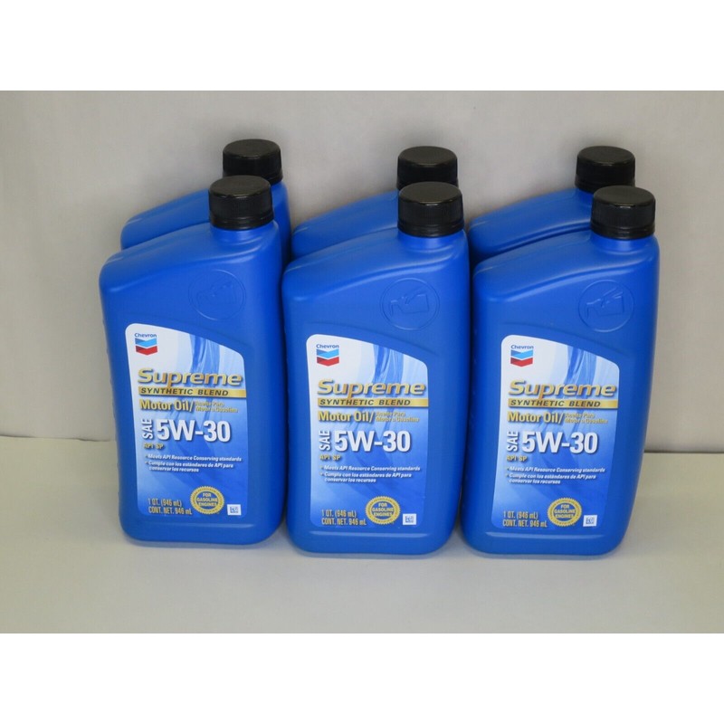 Chevron Supreme Synthetic Blend Motor Oil 5W-30, Case of 6