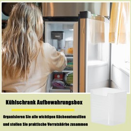 NUWIQ 6 Piece Fridge Organiser Set, Refrigerator Door Storage Box, Fridge Organiser Box, Translucent for Fridge, Kitchen, Pantry, Cabinets