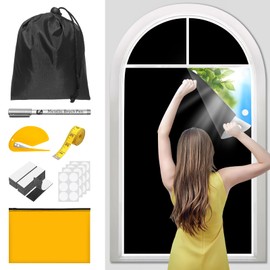 Blackout Sheet, Window, Light Shielding Fabric, Light Shielding Film, Thermal Shielding Sheet, Window Insulation Sheet, Pure Black, Blackout Tape, UV Protection, UV Protection, Repositionable,