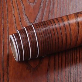 Livelynine 36 x 197 inch Mahogany Wood countertop Contact Paper Waterproof Peel and Stick countertops Woodgrain Contact Paper for Counter top Desk Table Kitchen Wallpaper red Oak Wood Look Vinyl wrap
