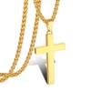 P. BLAKE Stainless Steel Gold Plated Cross Necklace for Men Boys Christian Golden Religious Cross Pendant Chain