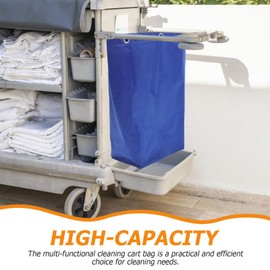 iplusmile Janitorial Cart Bag, Commercial Cleaning Bags Replacement Trolley Bag Housekeeping Cleaning Cart Bag for Collecting Trash or Clothing Blue